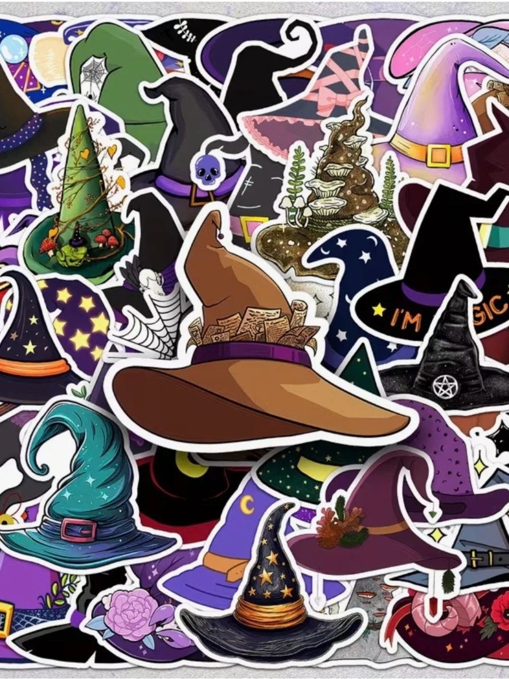 50 Magical Witch Hats Stickers Mystical Halloween